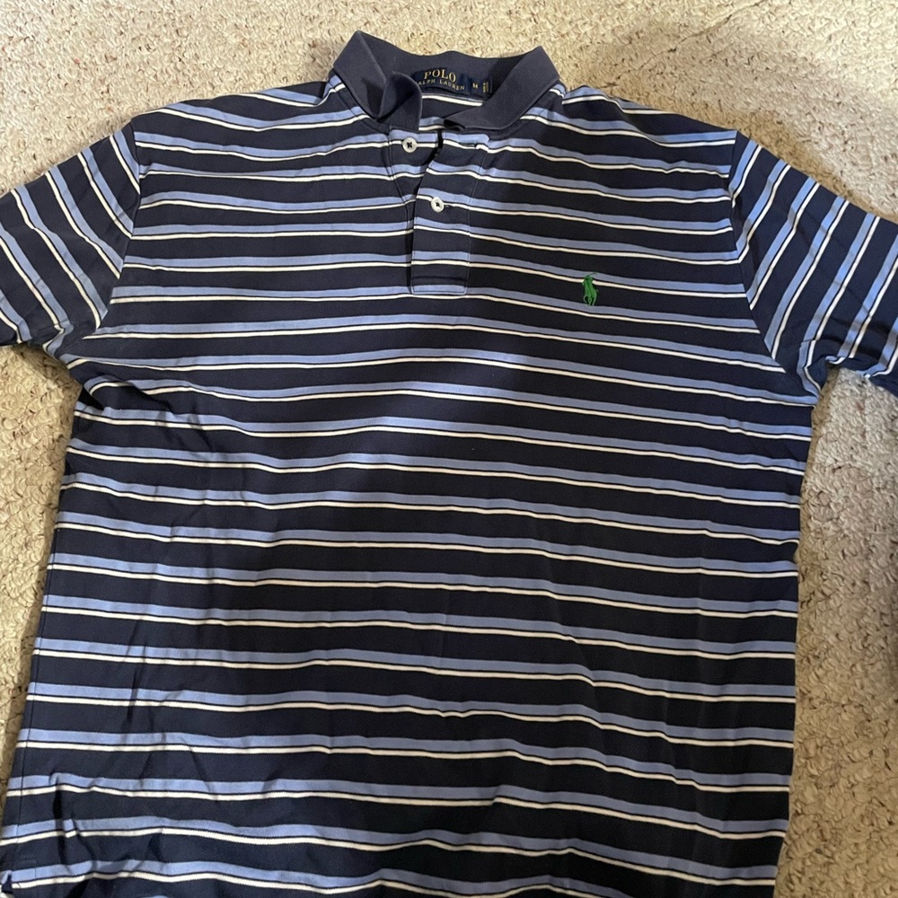 Polo by Ralph Lauren Blue and White Striped Polo Shirt